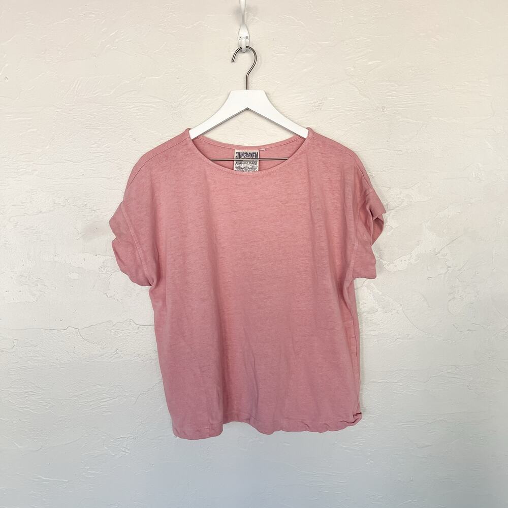 Jungmaven Pink Hemp Organic Cotton Tee L Made USA Sustainable Minimalist